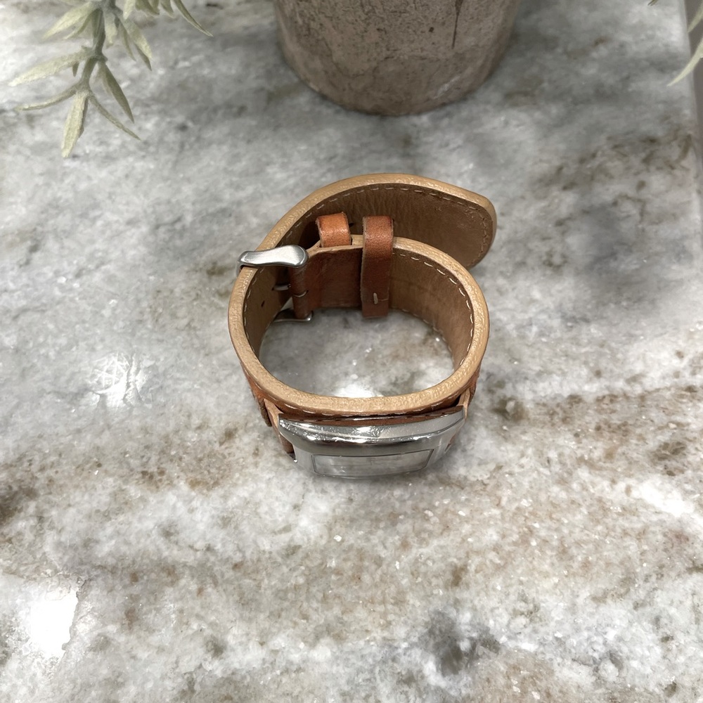 Fossil Leather cuff watch